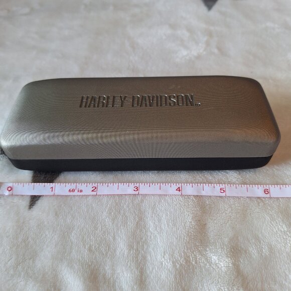 Harley Davidson Gray Satin Black Hard Shell Eye Glass ~ Sunglasses Case - Picture 7 of 8